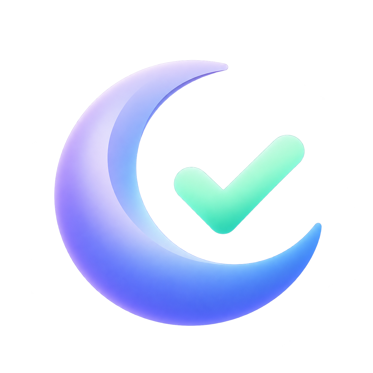 Moon and checkmark logo